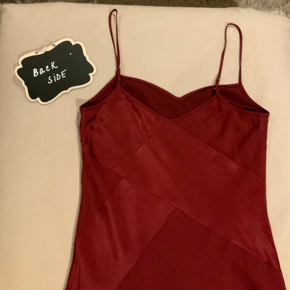 J Crew Collection Maroon Sz 10 Satin Slip Dress Adjustable Straps - Picture 9 of 15